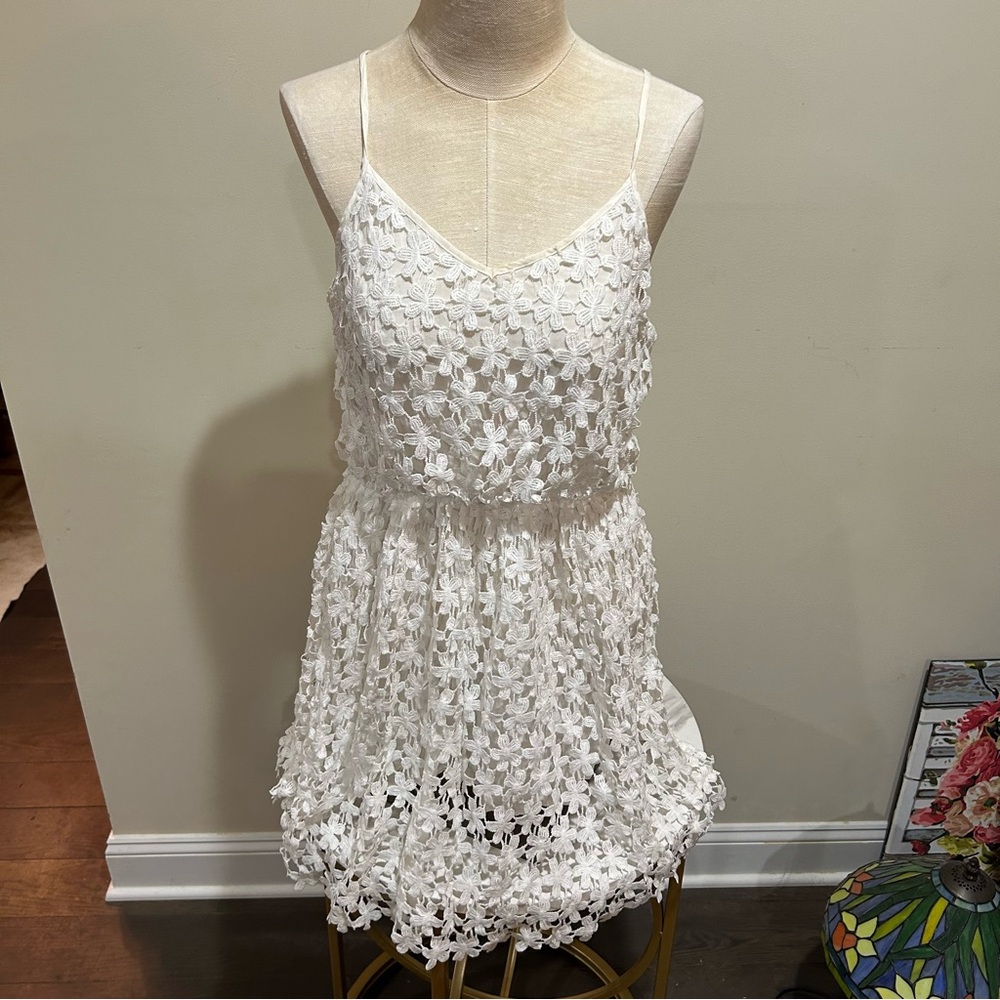 Aqua White Spaghetti Strap Sundress for Brides